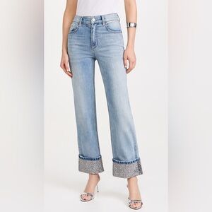 Alice + Olivia Weezy Jeans with Embellished Cuffs